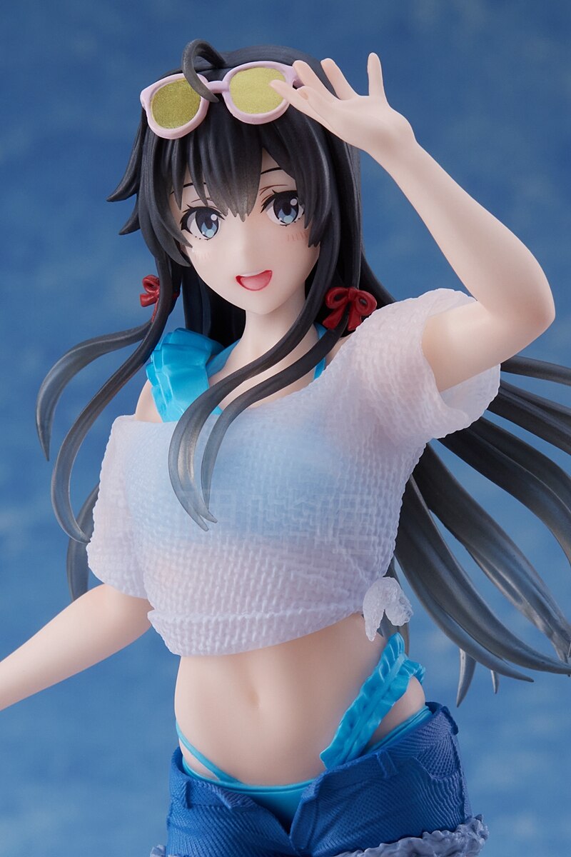 Genuine 18CM Anime My Youth Romantic Comedy Is Wrong Yukinoshita Yukino Figure PVC Standing Short Sleeve Swimsuit Model Toys