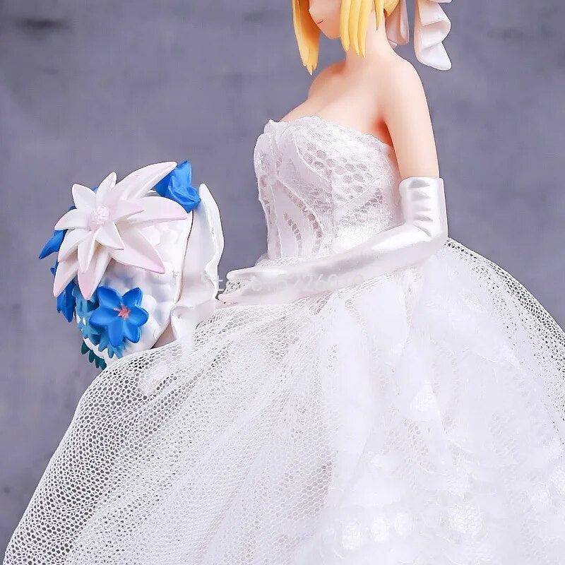 26cm Fate/Stay Night Anime Figure SABER 10th Royal Wedding Dress Ver. Action Figure Saber Bikini Sexy Anime Figurine Model Toys