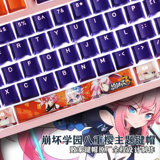 108 Keys PBT 5 Sides Dye Subbed Keycaps Cartoon Anime Gaming Key Caps Yae Sakura Backlit Keycap For Houkai Gakuen 2 MmiHoYo