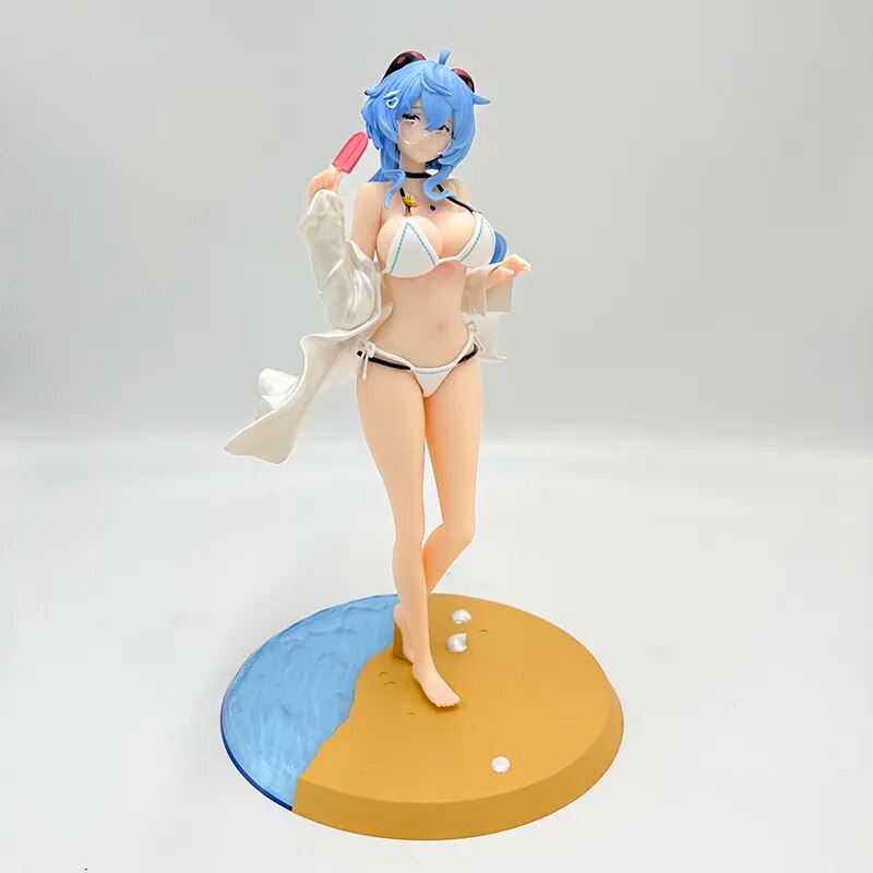 25cm Genshin Impact Ganyu Sexy Girl Anime Figure Ganyu Swimsuit Action Figure Hu Tao/Paimon/Klee Figurine Adult Model Doll Toys