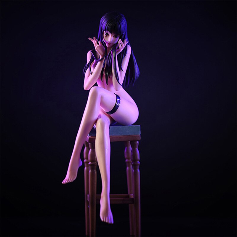 27cm Anime Horror Action Figure Tomie Kawakami Sitting Chair Sexy Girl Figurine PVC Collectible Model Toy Gift