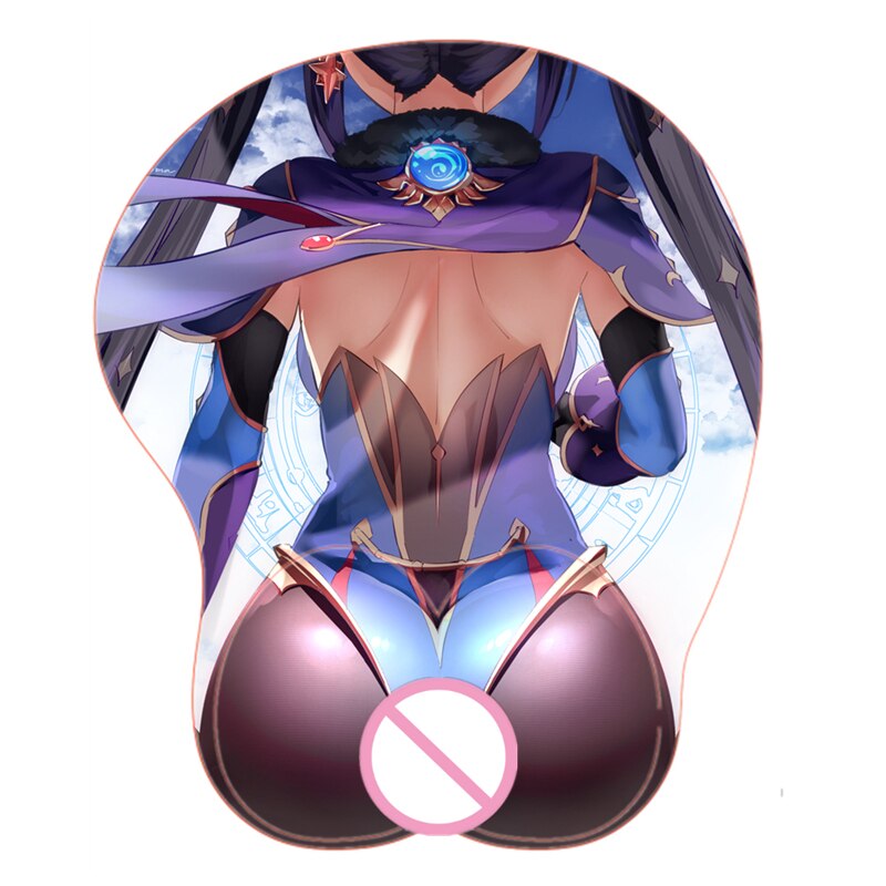 Stormpike Genshin Impact Mona Megistus 3D Mouse Pad with Wrist Rest Soft Silicone Anime Kawaii Girl Big Oppai Ass Mouse Pad Mat