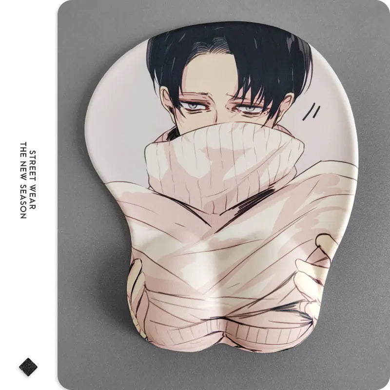 Anime Attack on Titan 3D Silicone Mousepad Mikasa Eren Levi Hange Annie Wrist Support Mouse Pad Game Sexy Wrist Rest Mouse Mat