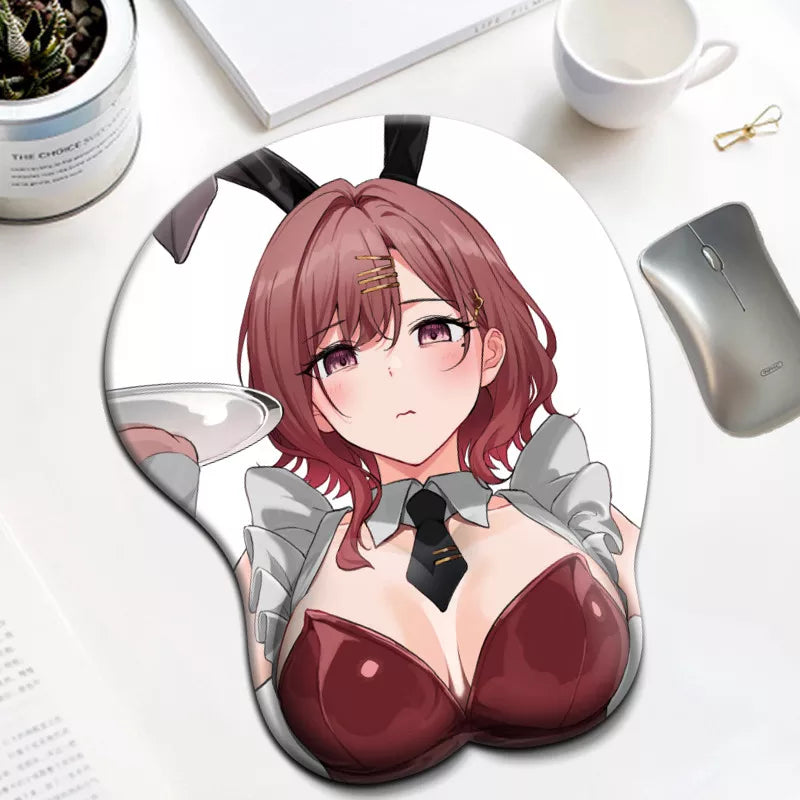 Higuchi Madoka Idolmaster Shiny Colors kawaii desk pad sexy boobs mousepad with wrist rest 3D big oppai anime gaming mouse pad