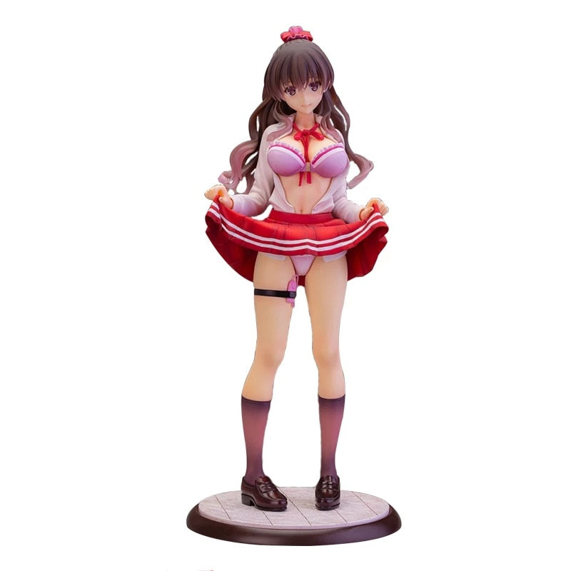 18CM Misaki Kurehito Anime Hatano Sharo Action Figure Sexy Bikini Pleated Skirt Beautiful Girl Standing Model Toys PVC Gift Doll