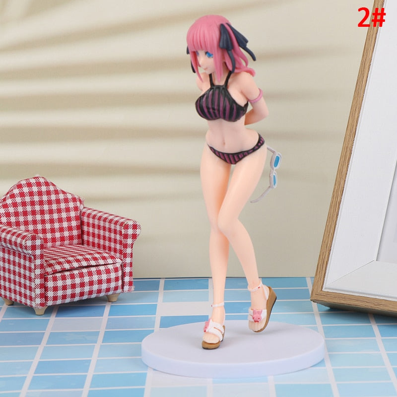 20CM Anime The Quintessential Quintuplets Action Figure Nakano Ichika Nino Itsuki Sexy Swimsuit Standing Kawaii Collection Toys