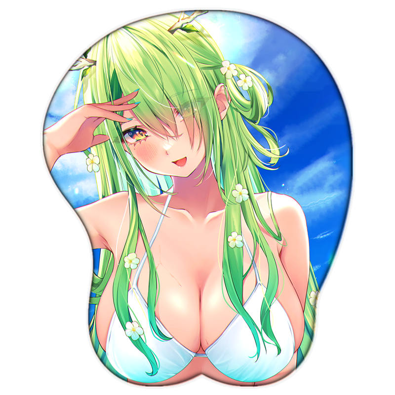 Sexy Oppai Mousepad Ceres Fauna for Hololive Cute Boobs Mouse Pad Silica Gel Wrist Rest Anime 3D Gamer