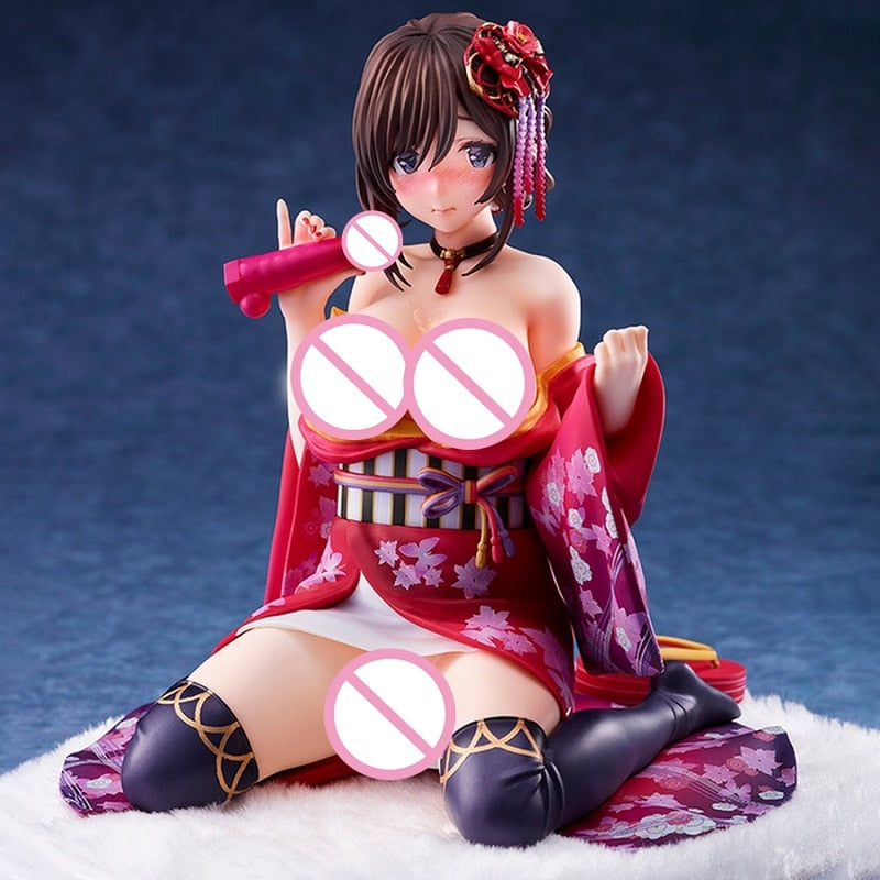 Native Pink Cat Original Character By Matarou 1/6 PVC Peeled Back Kimono Action Figure Anime Figure Adult Model Toy Doll Gift