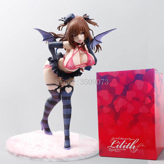 25cm Mataro Original Character Lilith Sexy Anime Figure Hentai Native Lilith Pink Cat Action Figure Adult Collection Model Toys