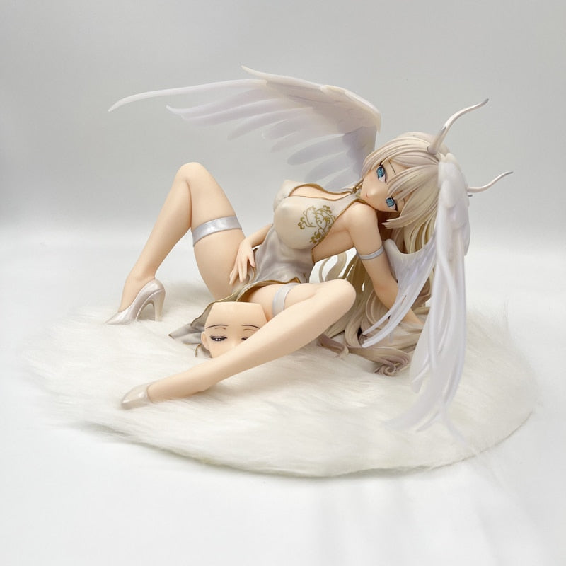 44cm PartyLook White Angel Hentaii Anime Girl Figure 1/4 White Angel Sexy Action Figure Adult Collectible Model Doll Toys Gifts