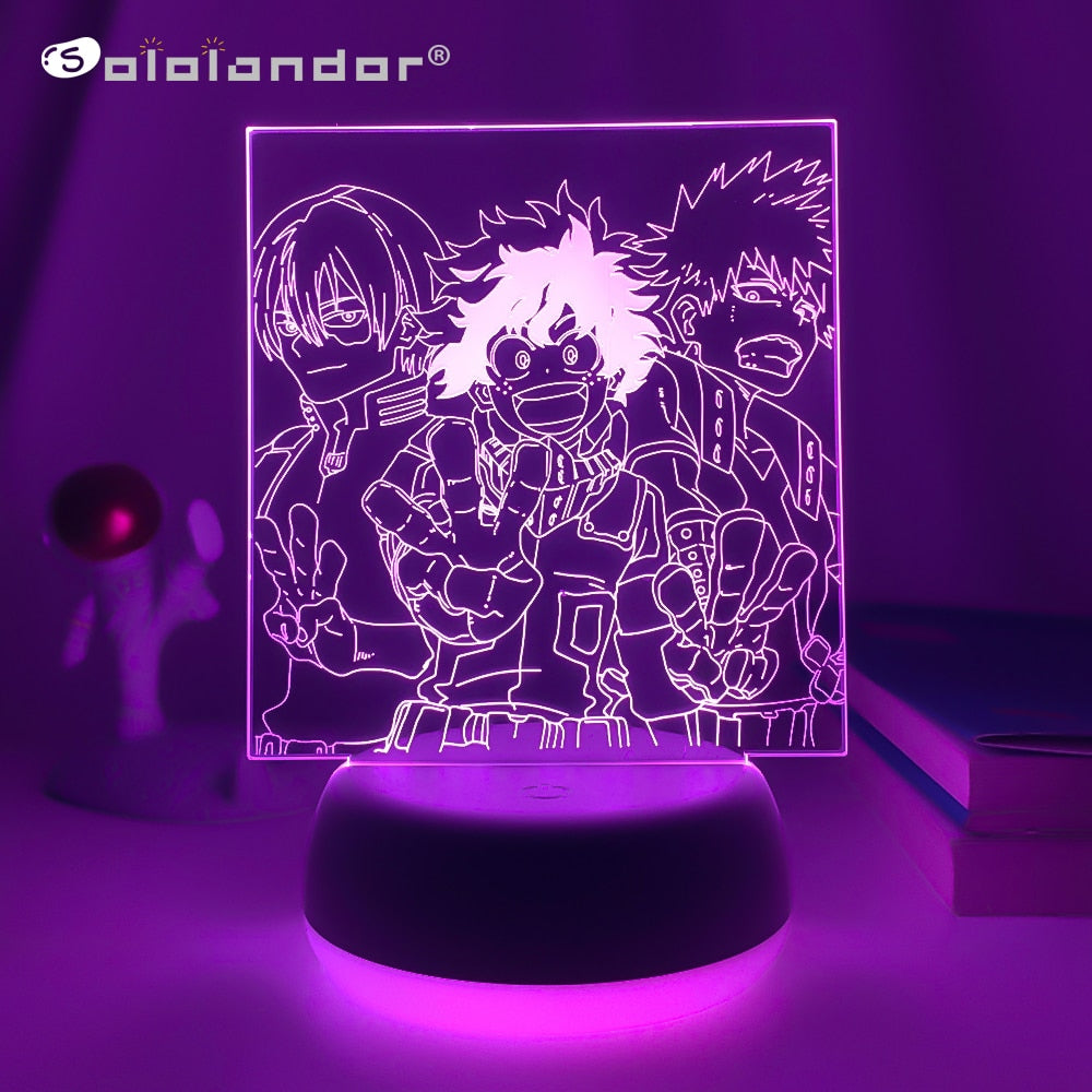 Anime Led Light My Hero Academia Deku Bakugo Shoto Todoroki for room Decor Home Lighting Birthday Gift 3d Led Lamp Manga MHA