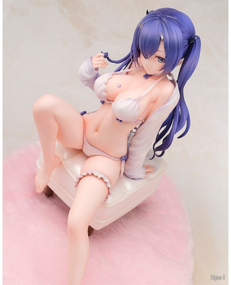 21CM Anime Blue Ghost Girl Figure Anime Model Toys Sexy Sitting Ornament Underwear Lolita Can Undress Pajamas Dress Up