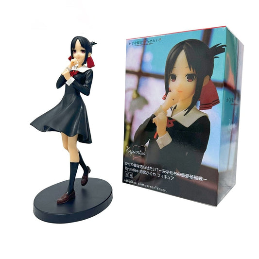 Anime Figure Kaguya-sama：Love Is War Shinomiya Kaguya Fujiwara Chika Black Dress Model Toy Gift Collection Ornaments 17CM