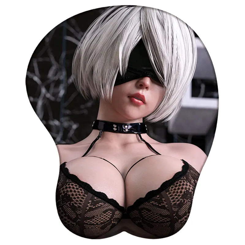 YoRHa No.2 Type B 2B 3D Silicone Mousepad NieR Automata 3D Wristband Mouse Pad Anime Gaming Sexy Diy 3D Wrist Rest Mouse Mat