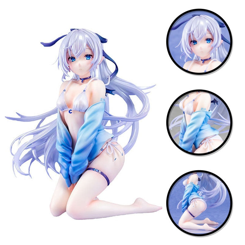 New Arrival Anime Figure Akuya sauce Sexy Swimsuit Kneeling Model Hot PVC Transparent Base Cartoon Character Model Toy Gift