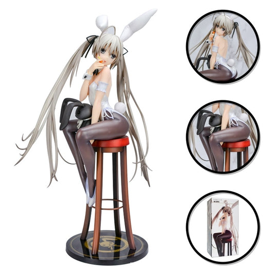 Anime Role Kasugano Sora Figure Rabbit Girl Black Silk Sexy Model Toy Gift 17CM Action Figure Doll Pressing Instant Noodles