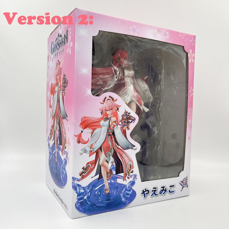 24cm Genshin Impact Yae Miko Anime Girl Figure Yae Miko Sexy Action Figure Qiqi/Xiao/Hu Tao Figurine Collectible Model Doll Toys