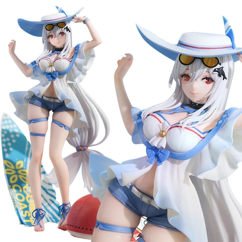 Hot Game Arknights Skadi Figure Swimsuit Bikini Sexy Swim Ring Dress Up Model Toy Gift Genuine 28CM Doll PVC New