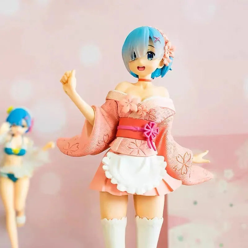 23cm Re:ZERO Starting Life in Another World Anime Figure Rem Sakura Image Ver. Precious PVC Action Figure Ram Figurine Model Toy