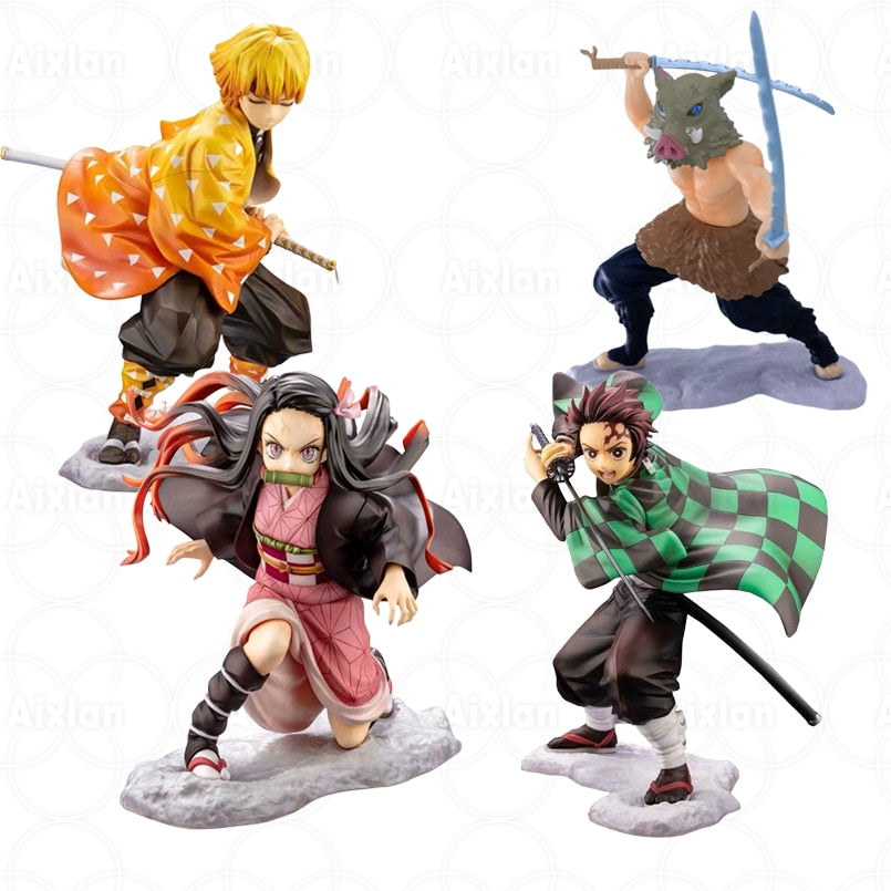 Kimetsu no Yaiba ( Demon slayer ) Action Figure 13 cm |  Nezuko, Tanjirou, Zenitsu Figure PVC Action Figure | Anime Demon Slayer Figurine Toys