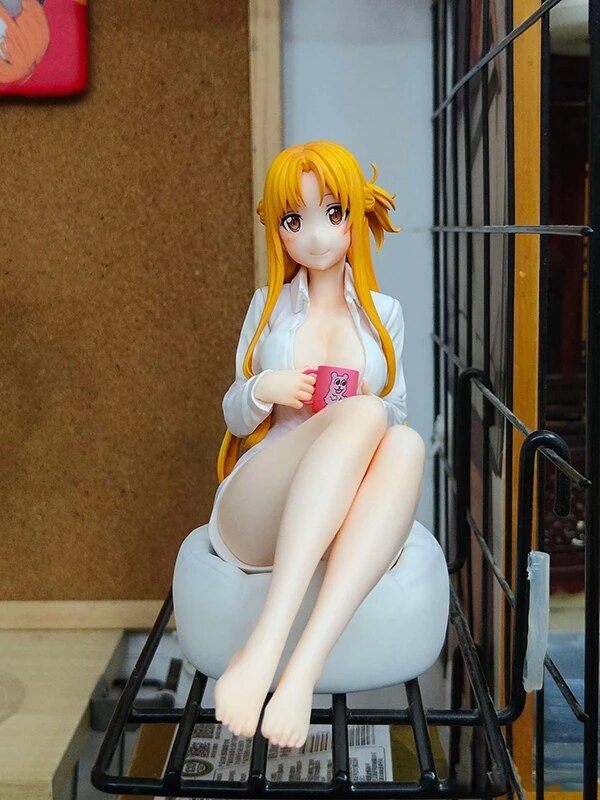 16cm Sword Art Online Alicization Sexy Anime Figure Asuna Yuuki Shirt Ver. Action Figure Titania Figurine Adult Model Doll Toys