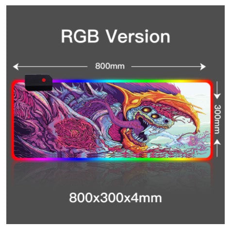 Light-emitting RGB XL Mouse Pad ( 80 X 30 CM ) 4mm Thick Gaming Mouse Pad - The Mouse Pads Ninja Mouse Pads