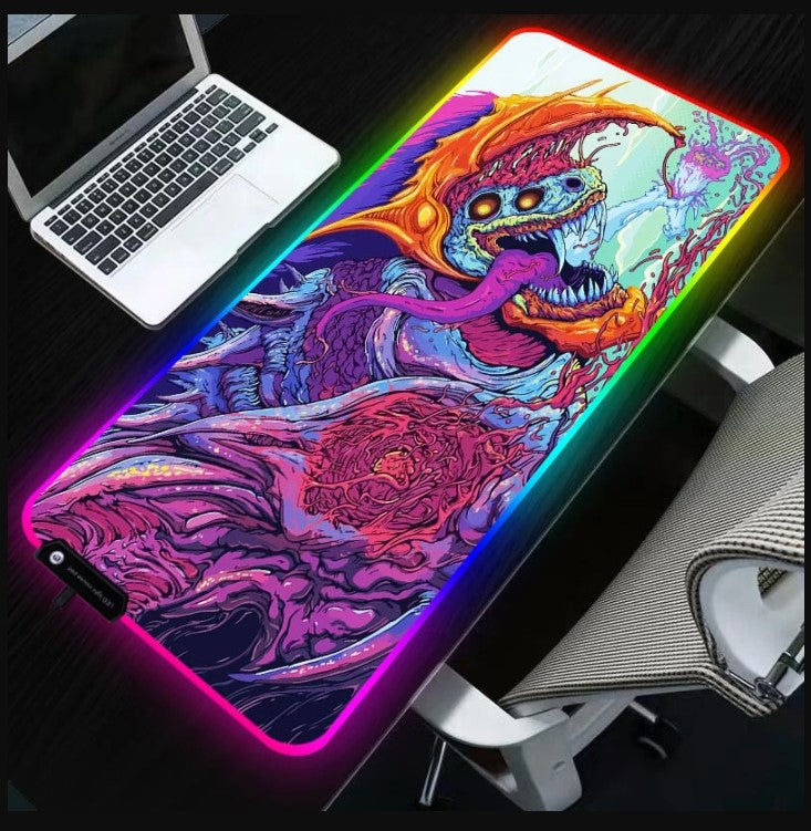 Light-emitting RGB XL Mouse Pad ( 80 X 30 CM ) 4mm Thick Gaming Mouse Pad - The Mouse Pads Ninja Mouse Pads