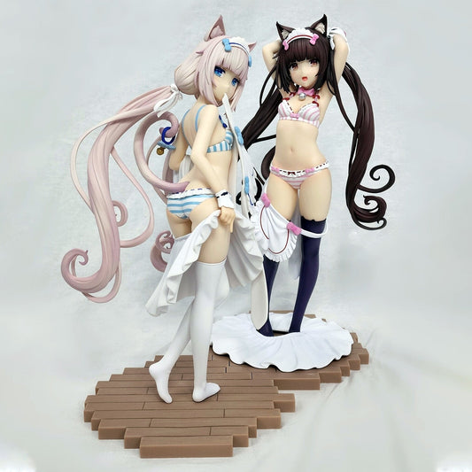 26cm Nekopara Chocola Vanilla Dress up time Sexy Nude Girl Model PVC Anime Action Hentai Figure Adult Toys Doll Gifts