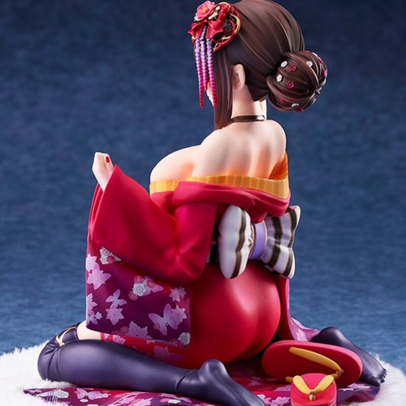 16CM Native Pink Cat Peeled Back Kimono 1/6 Sexy Girl PVC Anime Action Figures Adult Collection Hentai Model Toys Doll Gifts