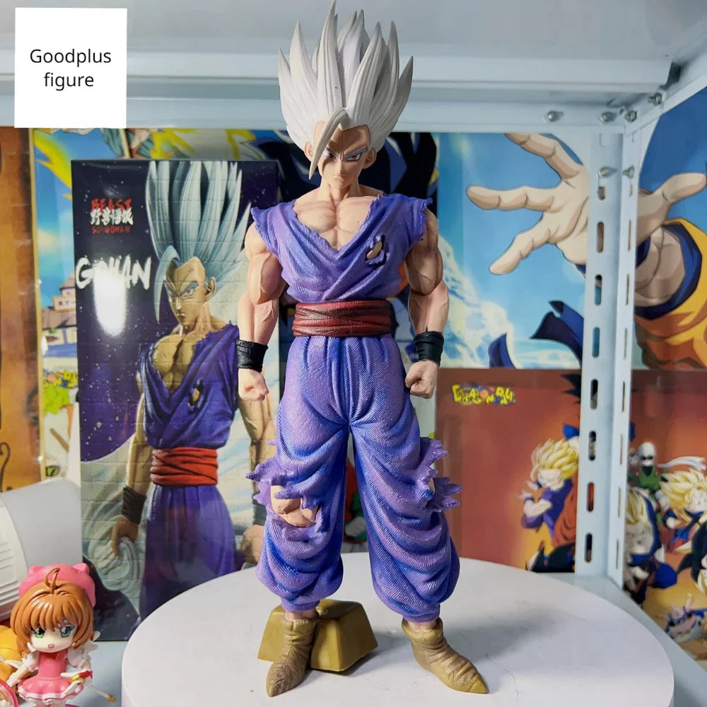 Dragon Ball Super Anime God Son Gohan Figurine 32CM GK White Hair Decorations Action Figures Model Children Toys for Boys Gift