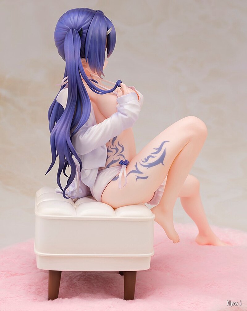 21CM Anime Blue Ghost Girl Figure Anime Model Toys Sexy Sitting Ornament Underwear Lolita Can Undress Pajamas Dress Up