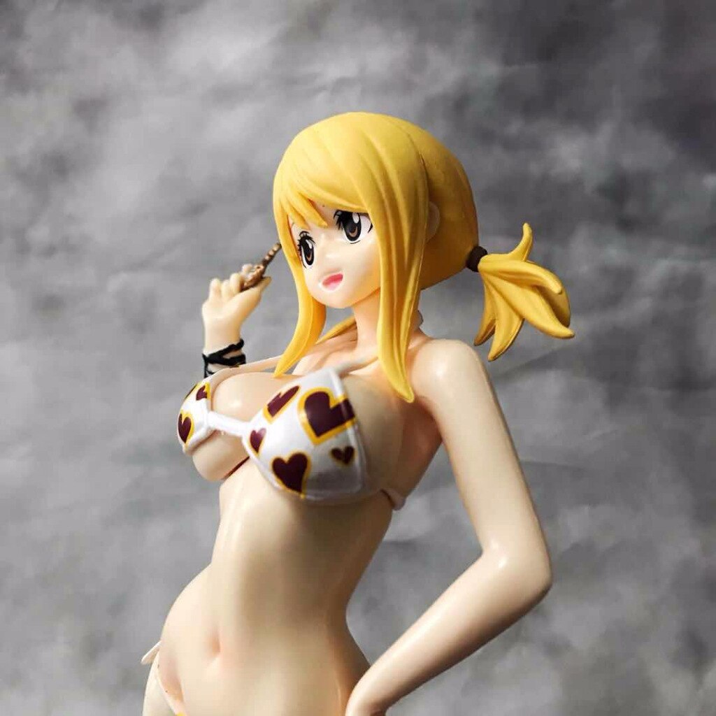 24cm Anime Fairy Tail Lucy Heartphilia Swimsuit Bikini Ver. 1/7 PVC Action Figure Model Sexy Girl Decoration Toys Doll Brand New