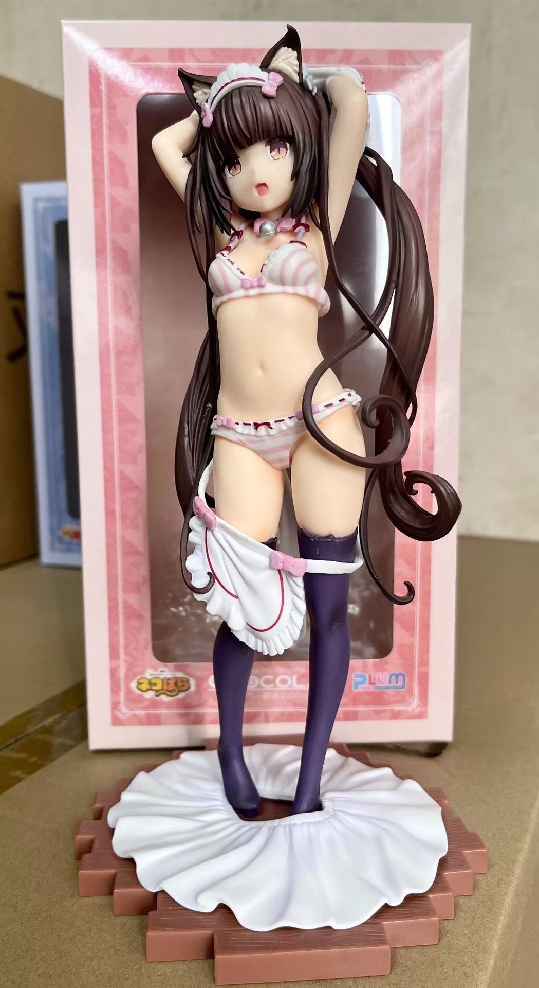 24cm Nekopara Vanilla Chocola Sexy Anime Girl Figure PLUM Nekopara Dress up time Action Figure Adult Collectible Model Doll Toys