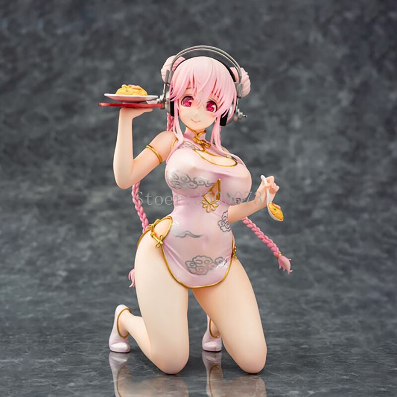 18cm Emon Restaurant Series Super Sonico Sexy Anime Figure Super Sonico China Dress Ver. Action Figure Adult Collection Doll Toy