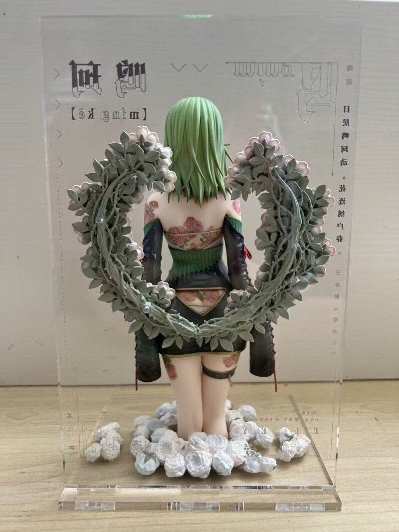 18cm Anime Figure Beautiful Girl Series Original Painting Rose Mingke Proportional Kneeling Figure Model Doll Pendant Box