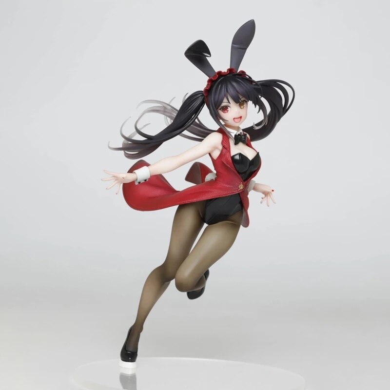 20CM Popular Anime DATE A LIVE Figure Tokisaki Kurumi Nightmare Sexy Bunny Girl Beautiful Girl Model PVC Collection Static Toys