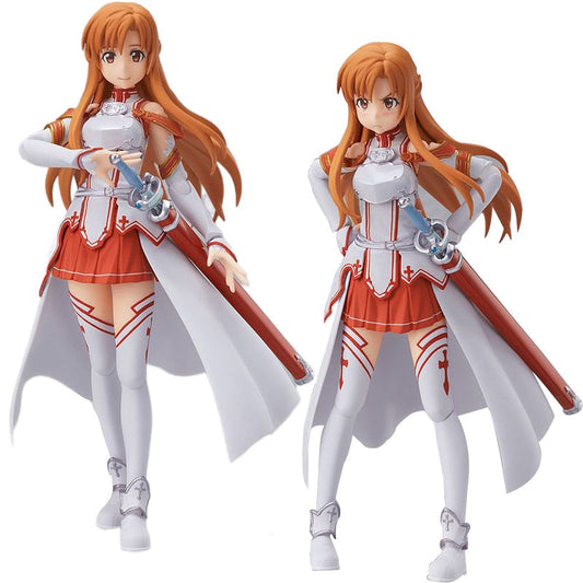 Popular Anime Sword Art Online Yuuki Asuna 14CM Combat Posture Action Figure Model Kid Toys Gift Collect Ornaments