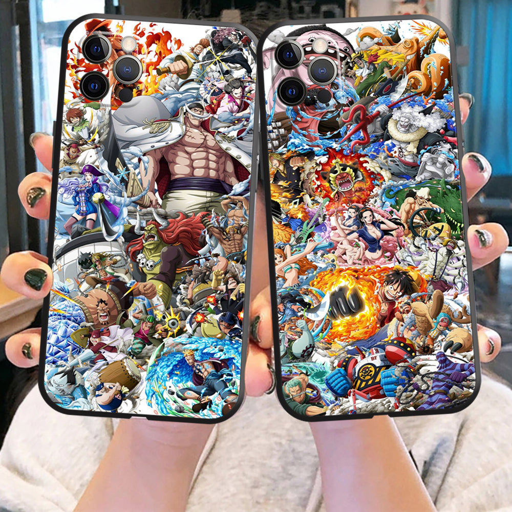 One Piece Anime Phone case | Anime case for iPhone 7/8/X/11/12/13  | TPU Black phone case