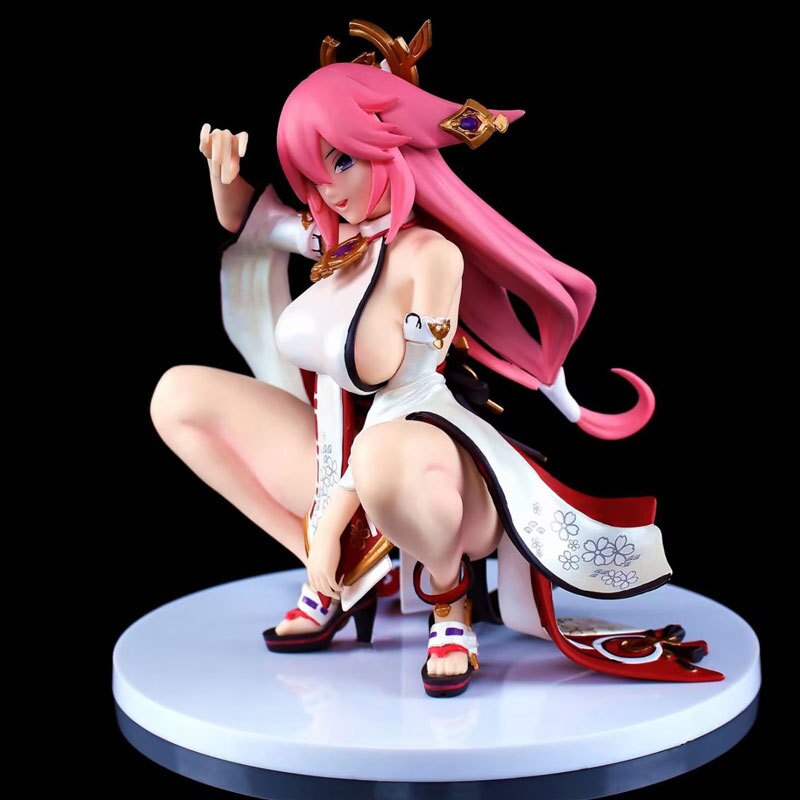 Genshin Impact Yae Miko Anime Figure 15cm Sexy Cute Action Figurine Pvc Statue Model Doll Collection Decoration Adult Toy Gifts