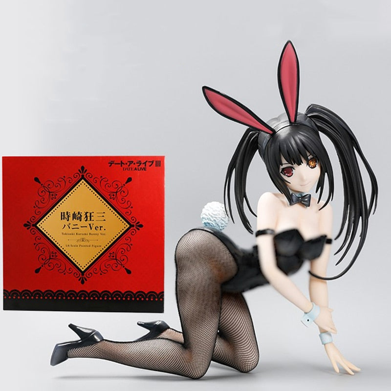 B-STYLE Date A Live White Queen Sexy Anime Figure FREEing Date A Bullet Bunny Girl Action Figure Kurumi Tokisaki Figure Doll Toy