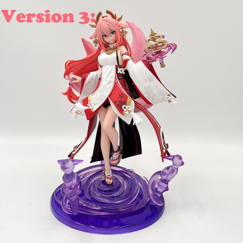 24cm Genshin Impact Yae Miko Anime Girl Figure Yae Miko Sexy Action Figure Qiqi/Xiao/Hu Tao Figurine Collectible Model Doll Toys