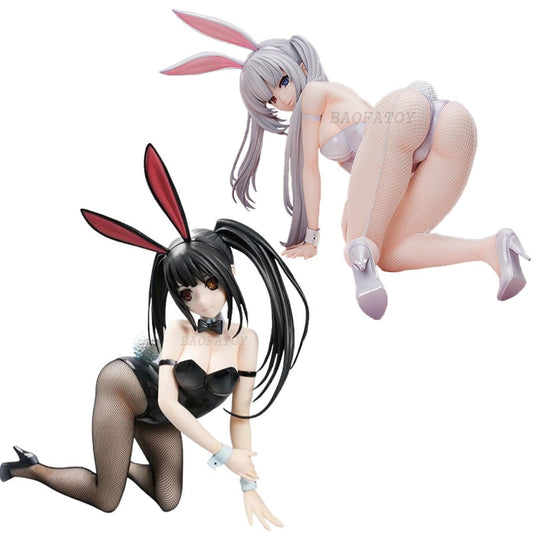 B-STYLE Date A Live White Queen Sexy Anime Figure FREEing Date A Bullet Bunny Girl Action Figure Kurumi Tokisaki Figure Doll Toy