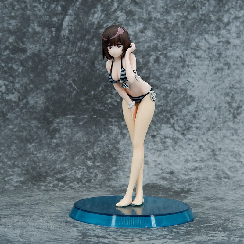 Anime Figure Sexy Swimsuit Megumi Kato Bent Over Standing Model PVC Gift Doll Collection Toys for Girls Static Decoration