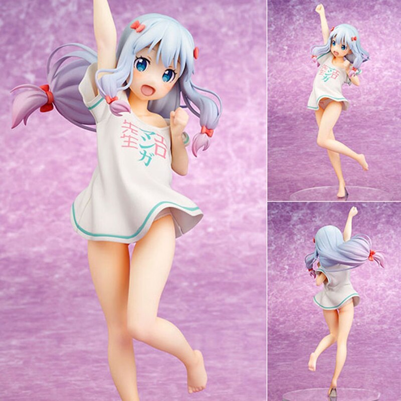 24cm Anime ques Q Eromanga Sensei Sagiri Izumi Ending Mode Meruru T-shirt Ver. PVC Action Figure Toy Sagiri Izumi Sexy Figure