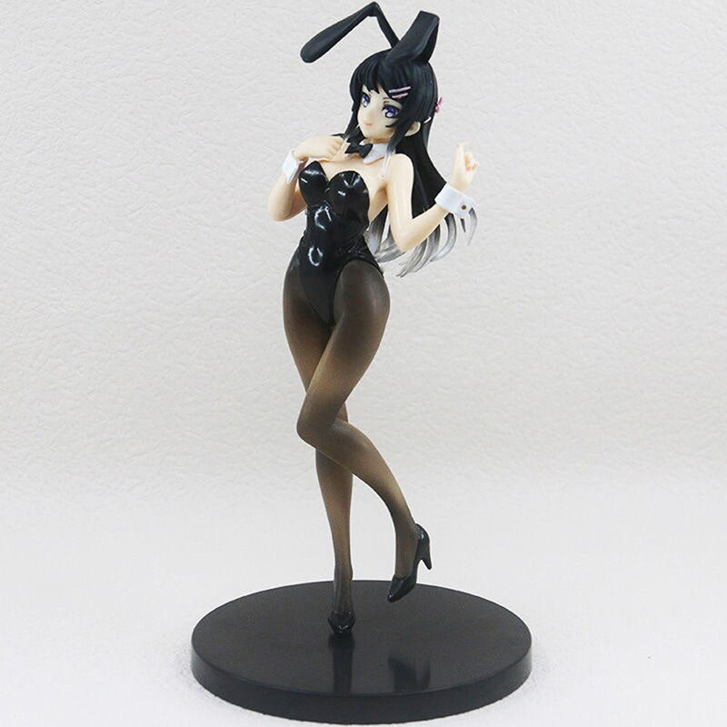 22cm Anime Rascal Does Not Dream Of Bunny Girl Senpai Action Figure Sakurajima Mai Silk Sexy Bunny Girl Collectible Model Toy