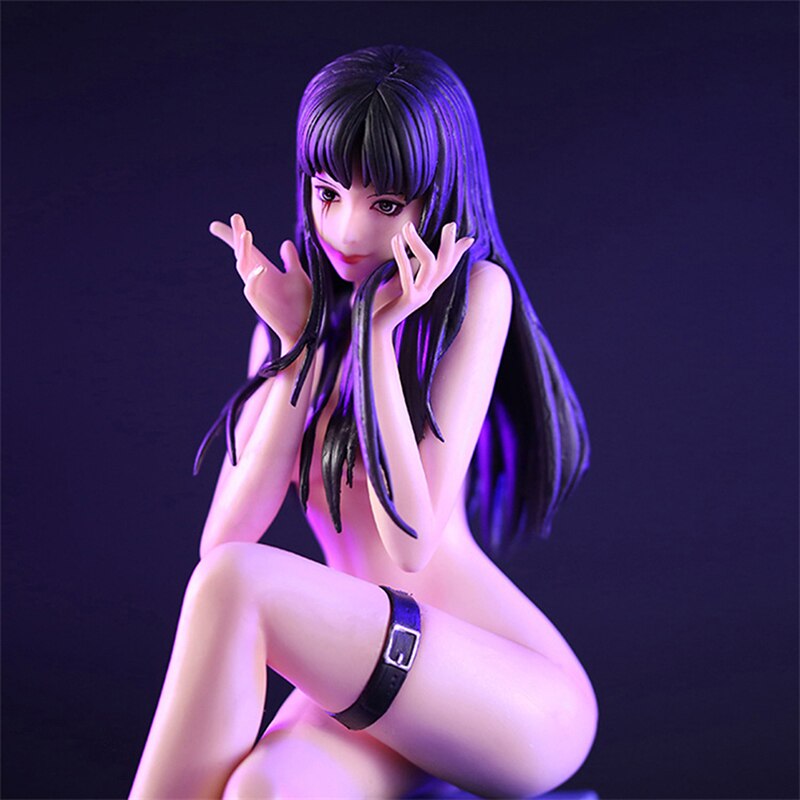 27cm Anime Horror Action Figure Tomie Kawakami Sitting Chair Sexy Girl Figurine PVC Collectible Model Toy Gift