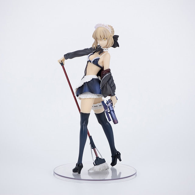 Fate/Grand Order Anime Figure Saber Altria Pendragon Swimwear Maid PVC Action Figure Toy Statue Model Toys Adult Collection Doll