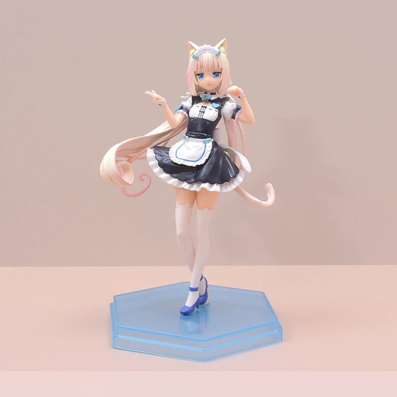 Game NEKOPARA Vanilla Chocolate Anime Figure 18CM PVC Kawaii Maid Model Static Figure Toys for Children Desktop Gift Ornament