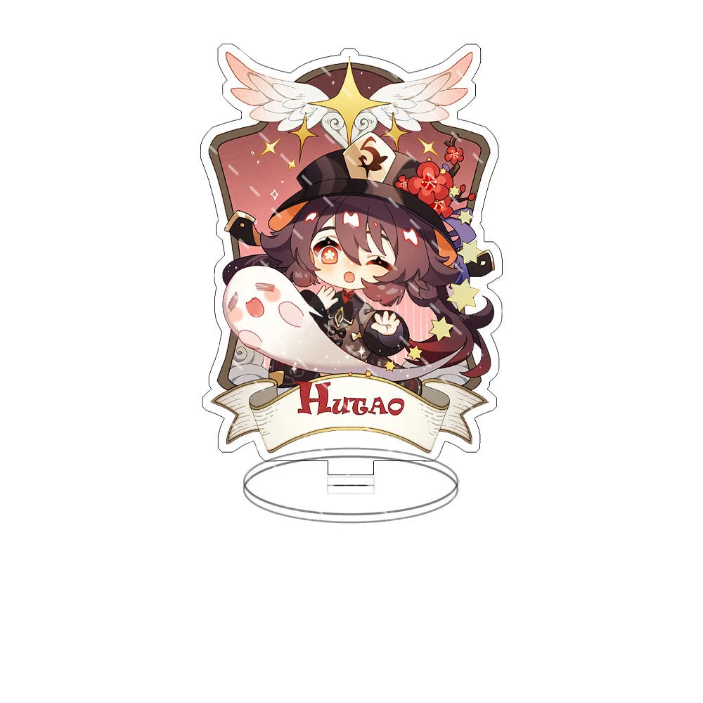 Anime Genshin Impact Figure Acrylic Stand Shenhe XIAO Yunjin Yae Miko Gunnhildr Yoimiya Zhongli Cute Keychain Cosplay Gift