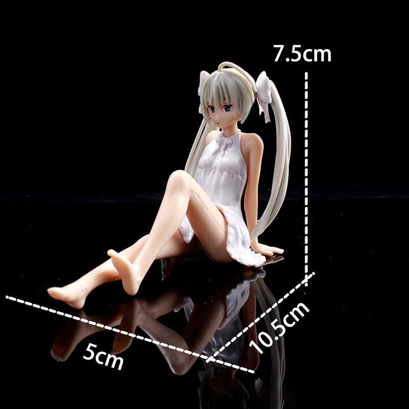 10cm Anime Yosuga No Sora Action Figure Kasugano Sora White Dress Sexy Girls Kasugano Dome Doll PVC Collectible Model Car Toy